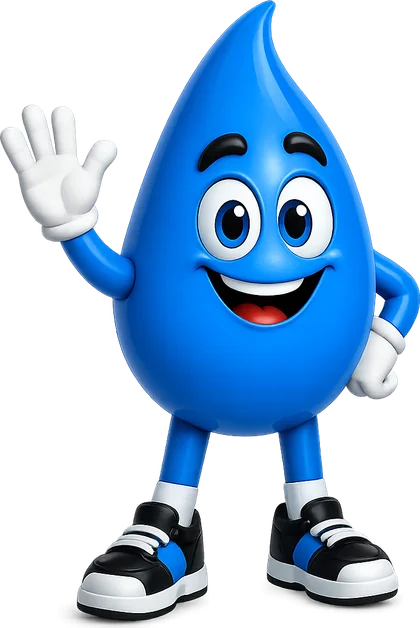 Plouf, la mascotte de Piscines Lanaudière